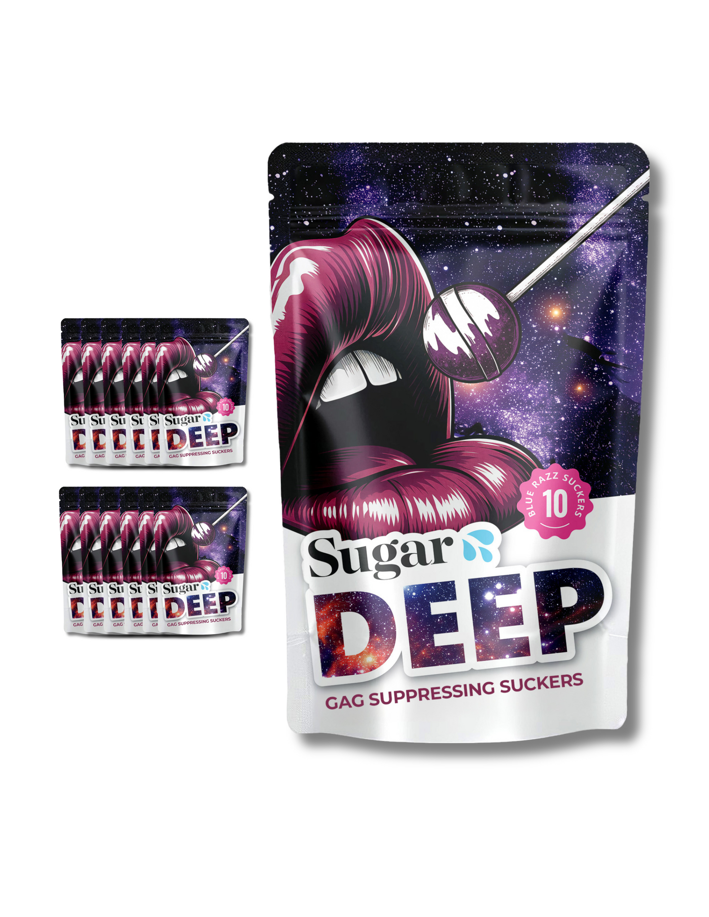 12-Pack Deep Gag Suppressing Suckers (12 Bags of 10)